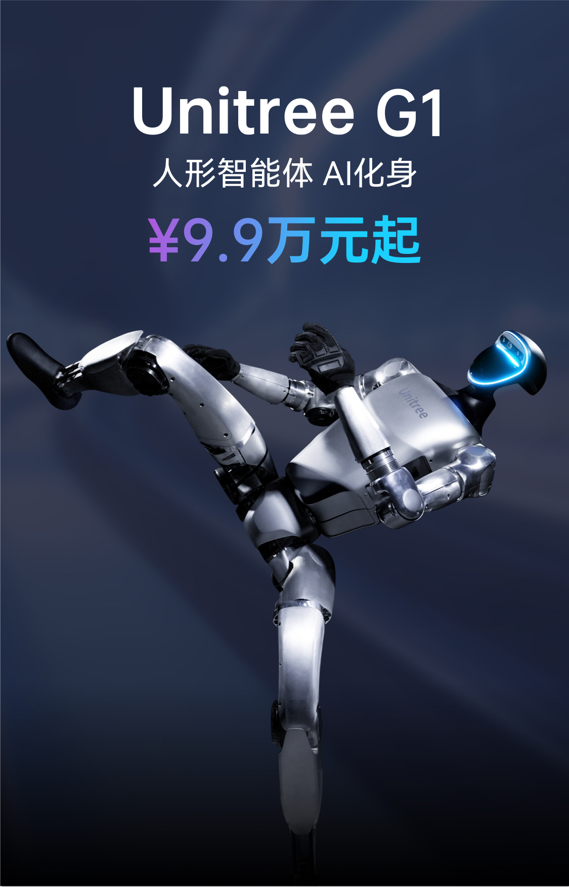 宇树发布 | Unitree G1 人形智能体 AI化身 ¥9.9万元起